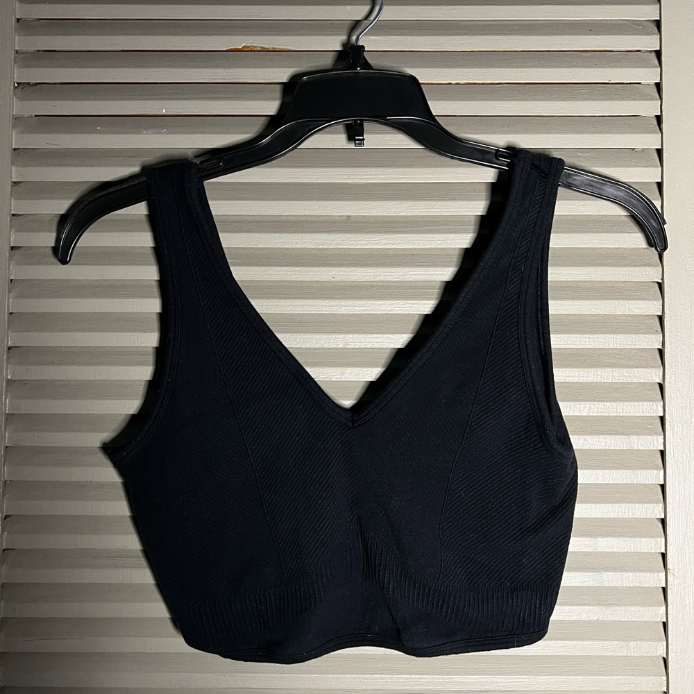 GYMSHARK COTTON BRA BLACK